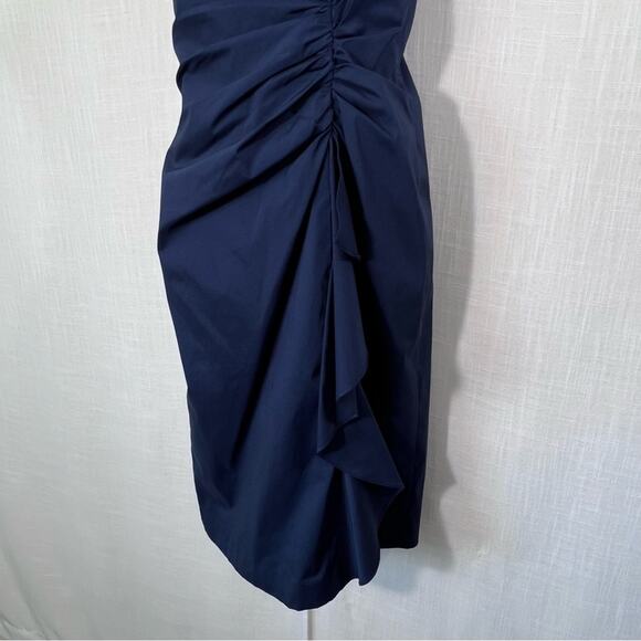 Adrianna Papell Dark Navy Ruched Event Evening Cocktail Dress Size 6 - Picture 6 of 11